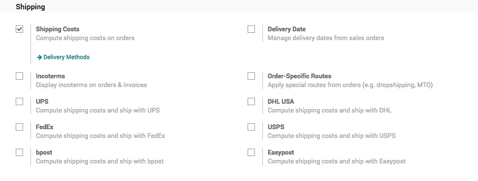 Shipping Costs Configuration